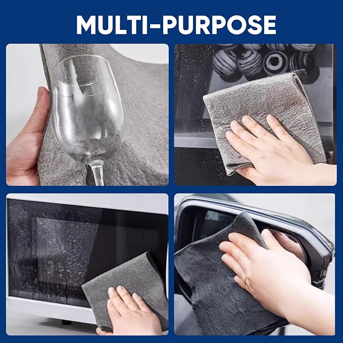 SakerPlus Thickened Magic Cleaning Cloth, 15 Pieces Lint Free Microfiber Cloth for Glass, Mirrors, Windows, Cars (19.7"x19.7" (50x50cm))