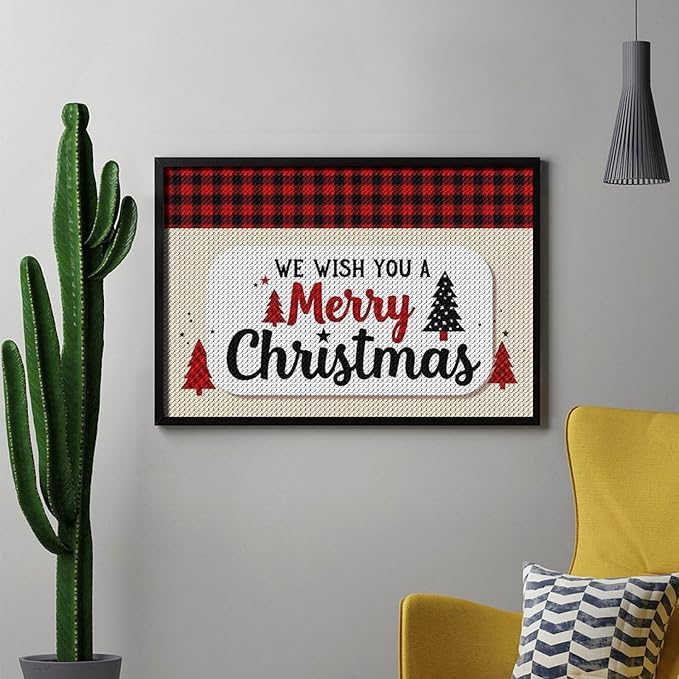 AIVKIEJK Diamond Painting Kits for Adults - Merry Christmas Welcome Painting DIY 5D Full Drill Diamond Dots Paintings with Diamonds Gem Art and Crafts Home Decor 8"x12"