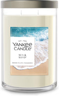 Yankee Candle Large Tumbler Scented Candle with up to 80 Hour Burn Time, Premium Plant Wax Blend for Consistent Burn, 20 oz Tumbler Candle with Room Filling Fragrance, Sun & Sand