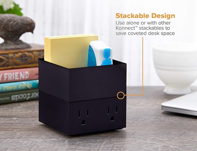 Bostitch Office Konnect Desk Organizer Accessory Tray, Stacks for Desktop Storage, Black