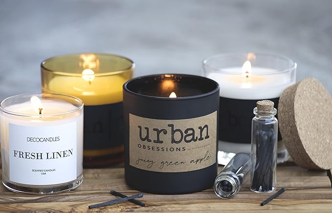 Urban Concepts by DECOCANDLES - Tobacco Vanilla - Highly Scented Soy Candle - Long Lasting - Hand Poured in USA (9 Oz.)