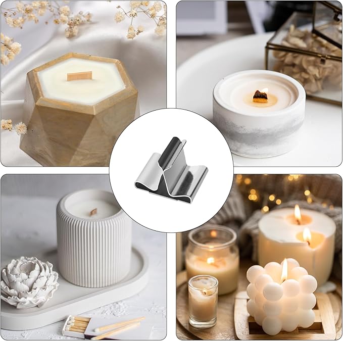 200 Pcs Wood Wicks for Candles Making, DIY Candle Wicks for Candle Making with Wick Trimmer, Replace Wooden Chip Lighter Wicks Holders, Natural Himemade Kit Functional Smokeless Long Lasting Flame
