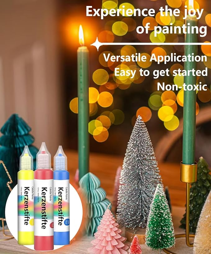 GooBoom Candle Wax Pen, 8-Color Candle Painting kit for DIY Projects, Birthday Party, Special Occasions Create Colorful Candles, Safe and Non-Toxic(30ML/1.01OZ)