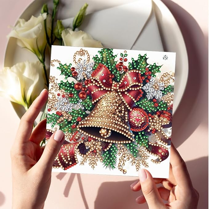 6PCS Xmas Atmosphere DIY Art Greeting Cards Congratulations Cards for Home Wall Decor and Office Display Perfect DIY Craft Gift for Adults and Kids