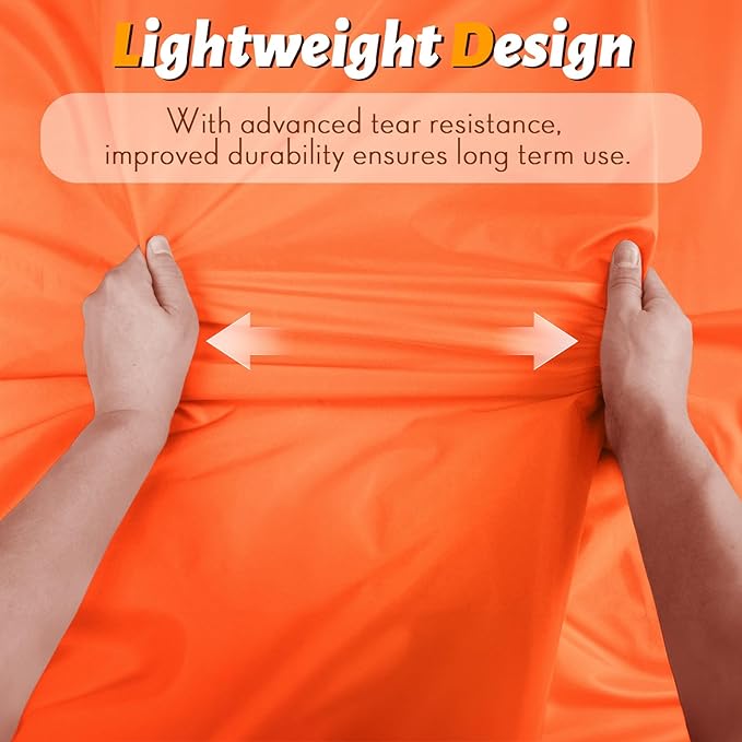Vonty Waterproof Ripstop Nylon Fabric - 60 Inch Wide (1 Yard), Orange, Lightweight, Tear-Resistant, Easy-to-Sew, Waterproof Coating for Tent Bag Tarp DIY Craft Travel Outdoor