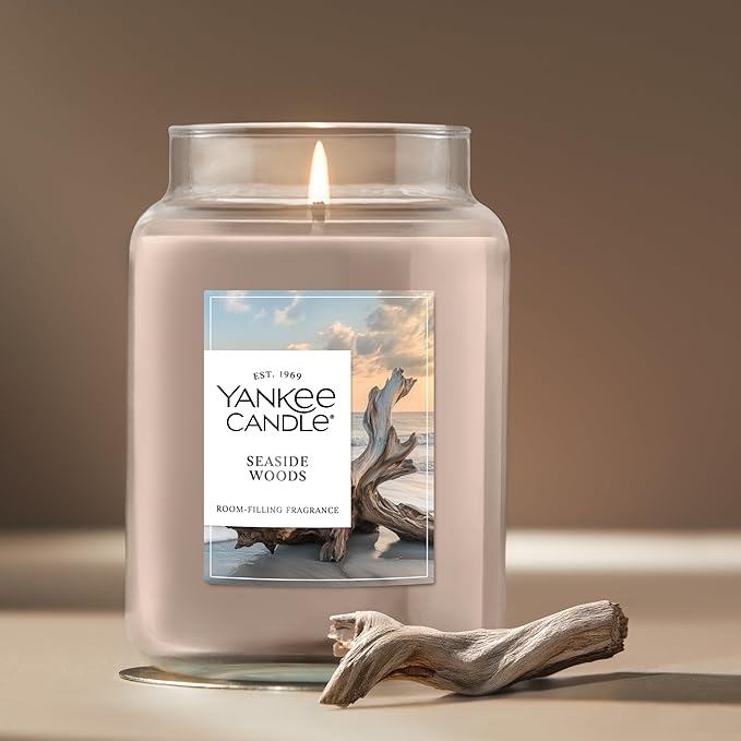 Yankee Candle Seaside Woods Scented Candle, 22oz Large Jar with up to 150 Hour Burn Time, Giftable