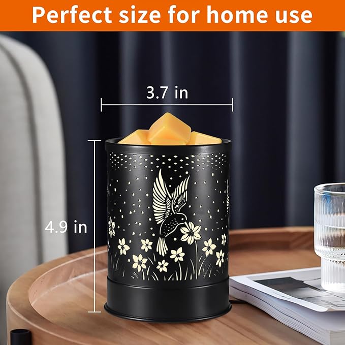nawaza Hummingbird Metal Wax Melts Warmer, 2-in-1 Electric Fragrance Candle Wax Melter and Wax Cubes Aromatherapy Essential Oil Burner with LED Light for Home Office Room Bedroom and Home Décor
