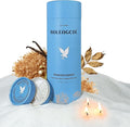 Calm Musk Blanc Pearled Candle 18 Oz with 30 Wicks - Musk Scented Sand Candles White Refillable Wax Lasts Up to 120 Hours Smooth and Clean Burning for Candle Making DIY