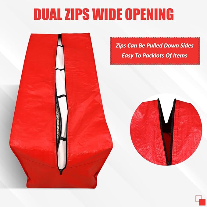 4 Pcs 66 Gallon Extra Large Moving Bags Heavy Duty Storage Bag with Strong Zipper Handle Foldable XXL Jumbo Storage Tote Packing Moving Box for College Dorm Travel Cloth Duffle (Red)