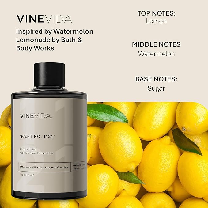 VINEVIDA [16oz] Watermelon Lemonade Fragrance Oil for Candle Making and Soap Making - Premium Candle Scents for Soy Candles