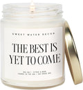 Sweet Water Decor The Best Is Yet To Come, Sea Salt Citrus Musk Amber Scent, 9oz Soy Candle, Gold Lid, Non-Toxic, Gift for Engagement, Graduation, Retirement, Wedding, Bridal Party, 40+ Hour Burn Time