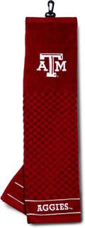 Team Golf NCAA Texas A&M Aggies Embroidered Golf Towel Embroidered Golf Towel, Checkered Scrubber Design, Embroidered Logo