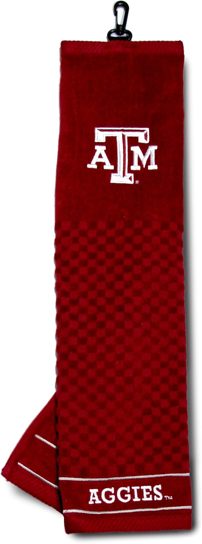 Team Golf NCAA Texas A&M Aggies Embroidered Golf Towel Embroidered Golf Towel, Checkered Scrubber Design, Embroidered Logo