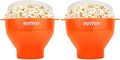 The Original Hotpop Microwave Popcorn Popper, Silicone Popcorn Maker, Collapsible Bowl BPA-Free and Dishwasher Safe- 20 Colors Available (Orange) (Pack of 2)