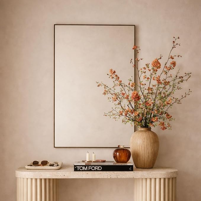 TEHOME Oil Rubbed Bronze Bathroom Vanity Mirror with Squared Corners, 24x36'' Dark Bronze Rectangle Stainless Steel Metal Framed Mirror for Bathroom