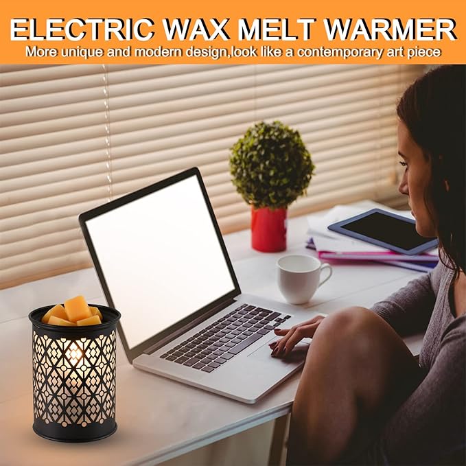 kobodon Metal Wax Warmer,Wax melt Warmer,Candle Wax Burner, Electirc Wax Melt Warmer Candle Melter as Gifts for Moms Grandma Women Girls (Diamond)