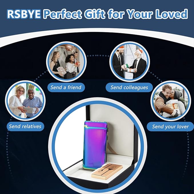 Electric Arc Lighter Rechargeable USB C Lighter Plasma Torch Windproof Big Lighters Unique Cool Lighters with Upgraded Secure Battery LED Flashlight for Camping, BBQ, Travelling (Ice Colorful)