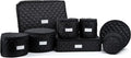 Covermates Keepsakes Dish Storage Set – Padded China & Dinnerware Storage Cases with Dividers, Cup & Stemware Storage, Quilted Polyester Protection, ID Window, Black