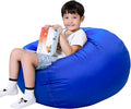 Lukeight Stuffed Animals Storage Bean Bag Chair Cover Only (Ships Empty, No Filling) - Velvet YKK Zipper Beanbag Cover for Toddlers and Kids, Washable Plush Toy Organizer, Large 27" D x 16" H