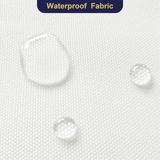 Foreate Waterproof Canvas Fabric by The Yard 600D Upholstery Fabric for Chairs 58" Wide Indoor Outdoor Water Resistant Canvas Polyester Material Sewing DIY Cloth, 5 Yards White