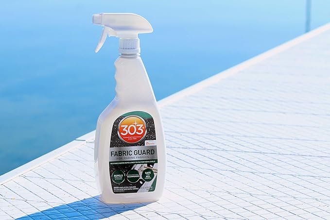 303 Products Marine Fabric Guard – Water Repellent & Stain Shielding Fabric Spray, Safe for All Outdoor Upholstery, Simple & Easy to Use, Protectant Spray for Boats, 32oz (6 Pack)