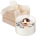 Premium Coconut Scented Soy Candles with Crackling Wood Wick & Real Crystals Inside, 55-Hour Burn Non-Toxic Aromatherapy Home Scented Candle Gifts for Women, Mom, Birthday (7oz)