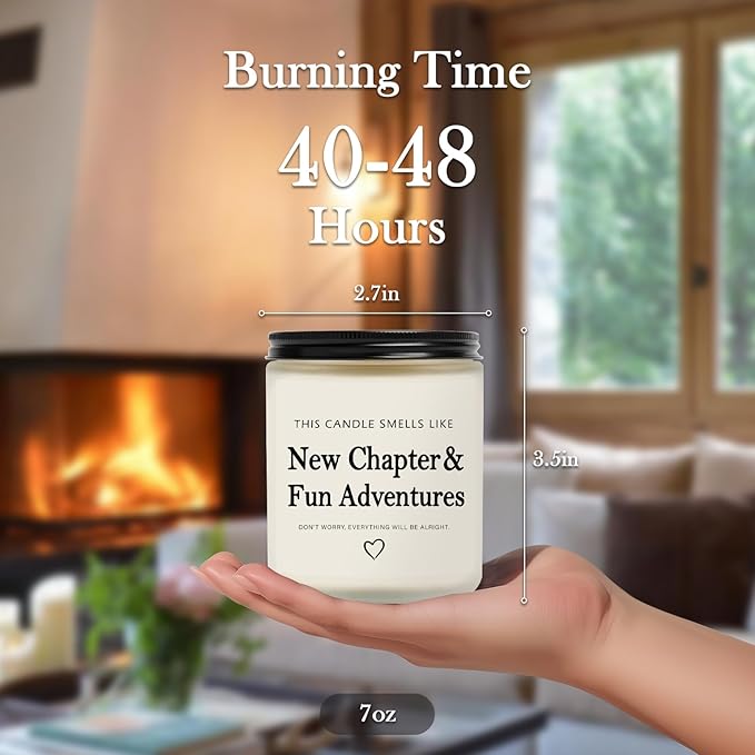 New Beginnings Gifts for Women & Men - New Job, Going Away & Divorce Gifts - Lavender Scented Candle