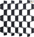 Honeycomb Separator Adjustable Drawer Organizer Divider for Underwear Belt-Scarf Socks Organizer (Black)