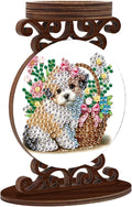 Diamond Art Painting Candlestick Holder kits, Puppy DIY shaped crystal Diamond partial art painting, woodiness Candle holder for AromaRelax & Home Decor, Christmas Halloween Ornaments (Double-Sided)
