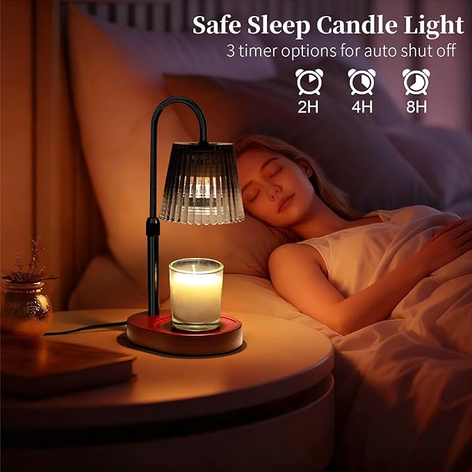 Candle Warmer Lamp with Timer Dimmer - Home Decor, Gifts for Mom Women Friend Sister -Wax Melt Warmer,Adjustable Height with 2 Bulbs