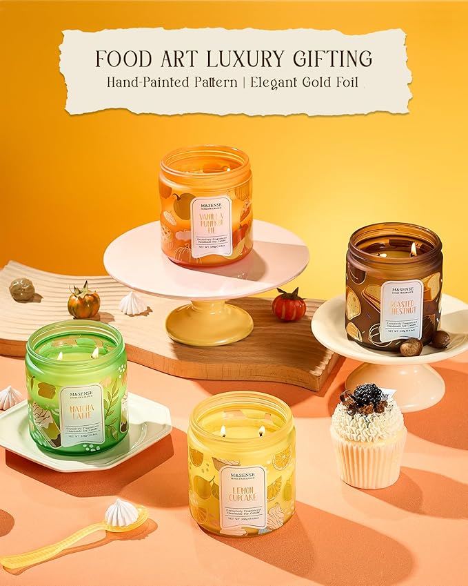 M&SENSE Coffee Candles Cappuccino Cocoa Scented, Soy Based Wax 11.6oz 70 Hours Non Toxic Slow Burn, Double Wick Highly Scented Chocolate Candles for Relaxation, Holiday Gifts for Coffee Lover