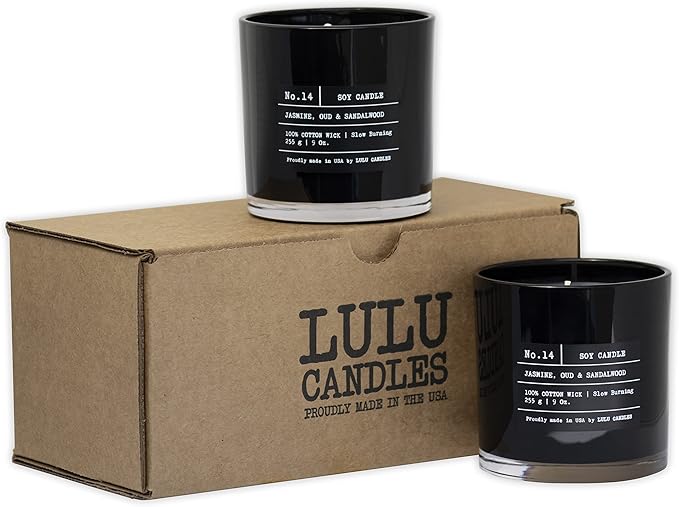 Lulu Candles | Espresso Bean | Luxury Scented Soy Jar Candle | Hand Poured in The USA | Highly Scented & Long Lasting (9 Oz. 2 Pack)