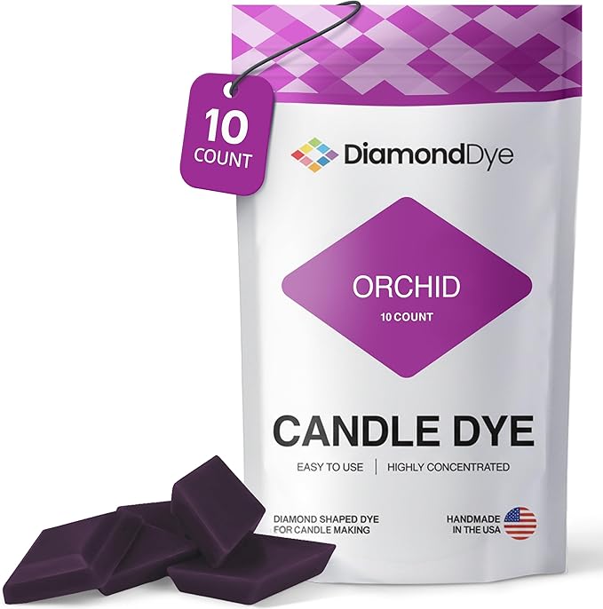 Orchid Candle Dye - Made in The USA - Premium Colorants - Highly Concentrated - Popular Colors for Paraffin or Soy Wax - Great for Professionals or Hobbyist - 10 Dye Chips