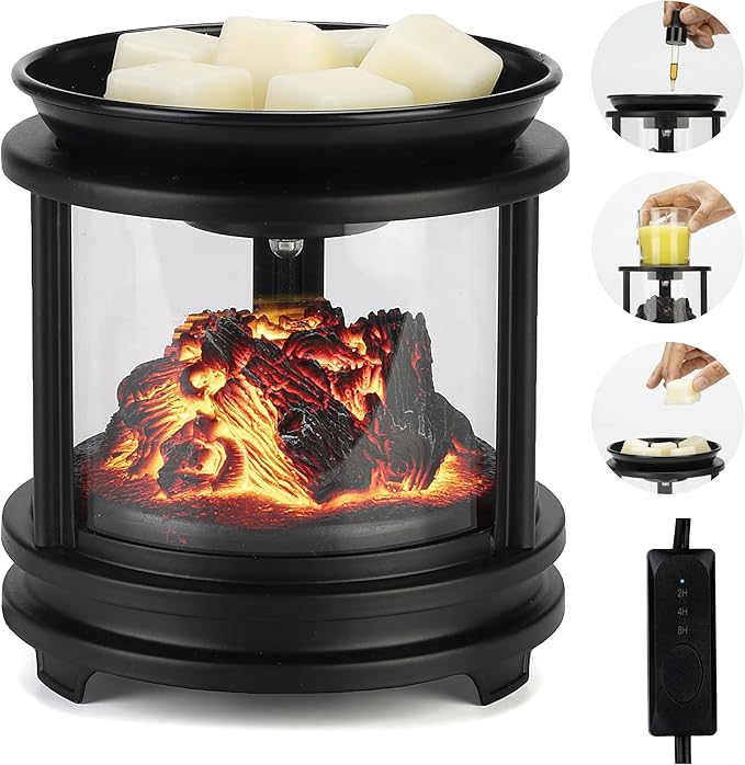 MOAFINA Wax Melt Warmer with Timer,Campfire Wax Warmer,4-in-1 Oil Burner Electric Candle Wax Warmer,Wax Warmer for Scented Wax Melts,Wax Melter Fragrance Warmer for Home Office Bedroom Gifts & Decor
