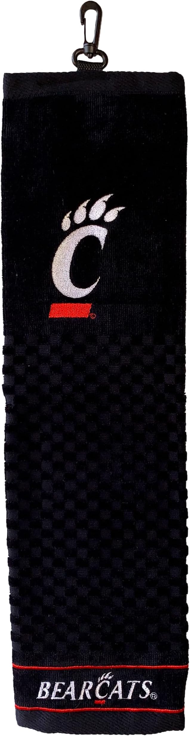 Team Golf NCAA Cincinnati Bearcats Embroidered Golf Towel Embroidered Golf Towel, Checkered Scrubber Design, Embroidered Logo