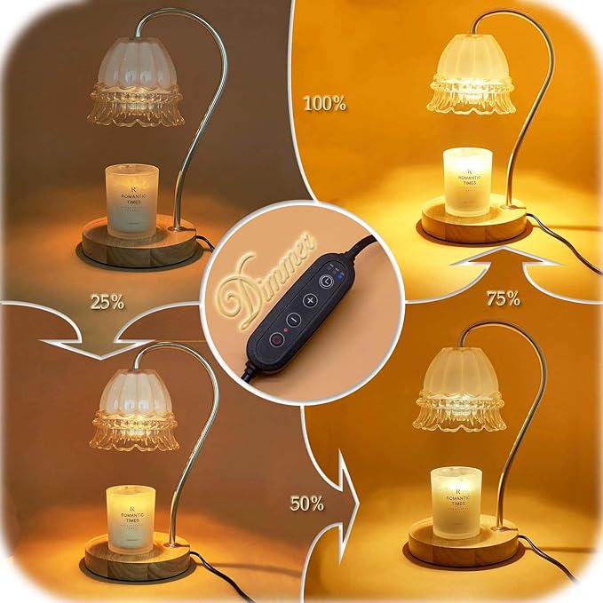 Candle Warmer Lamp with Timer Dimmer, Wax Warmer Lamp for Jar Candles with 2 Bulbs, for Women Mom, Best Valentine's Day and House Warming Gift New Home Decor