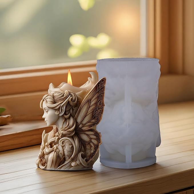 Angel Silicone 3D Flower & Rose Mold - Peony & Candle Making Molds for Resin, Clay & Soap Craft Supplies