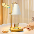 JIMEI Candle Warmer Lamp with Timer Electric Wax Warmer for Scented Wax Melt Warmer Melter for Jar Candles Touch and Remote Control Dimmable Adjustable Height Gifts for Women 2 Bulbs,White Metal