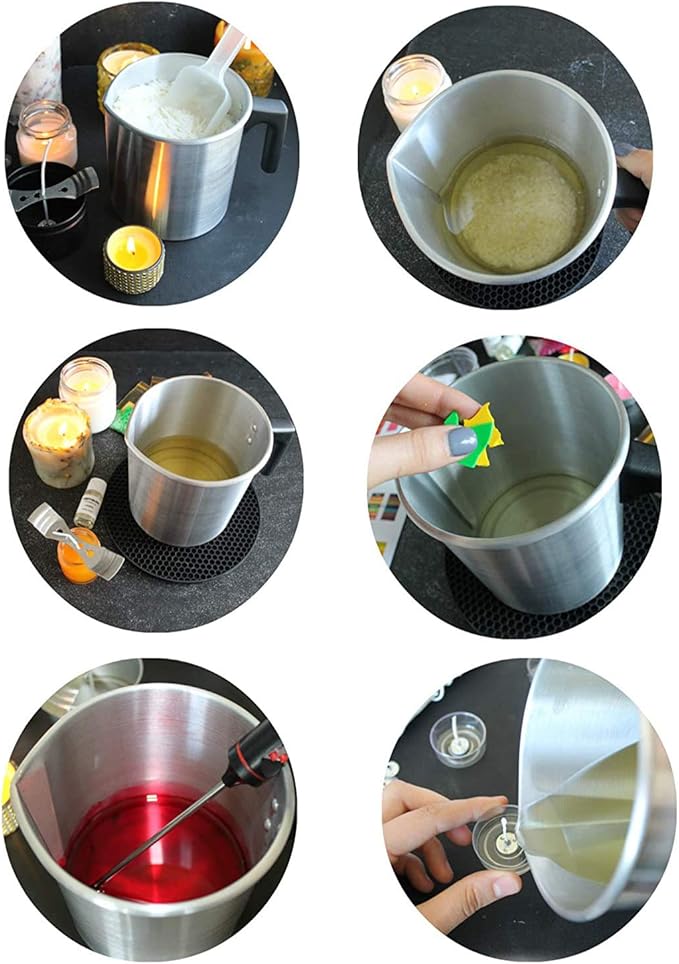 Yarlung 4 Pounds Candle Making Pouring Pot, Aluminum Construction Candle Making Pitcher Dripless Pouring Spout Wax Melting Pot with Heat-Resisting Handle