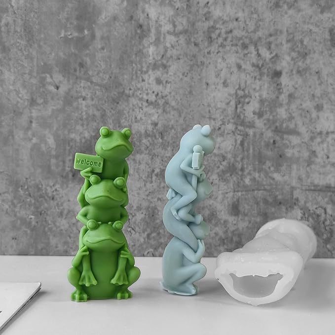 Frog Animal Resin Mold - Resin Casting Silicone Molds for Home Decor & Candle Making Wave Spiral Mold
