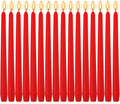 MTLEE 16 Pcs 10 Inch Long Tapered Candle Stick Bulk Smokeless Unscented Burning Candlestick Paraffin Wax with Cotton Wick for Valentine's Day Baby Shower Wedding Holiday Party Church (Red)