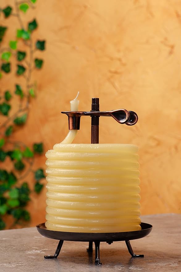 Candle by the Hour 60-Hour Candle, Eco-friendly Natural Beeswax with Cotton Wick