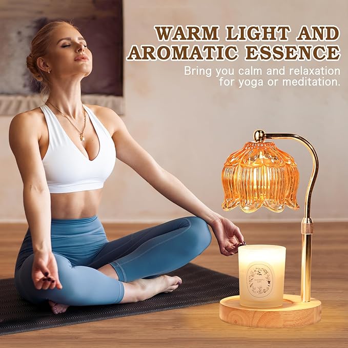 Funistree Candle Warmer Lamp for Yankee Jar Candles, Height Adjustable Candle Warming Lamp with Timer, Birthday Gifts for Women Her Wife, Mom Gifts, House Warming Gift New Home Decor