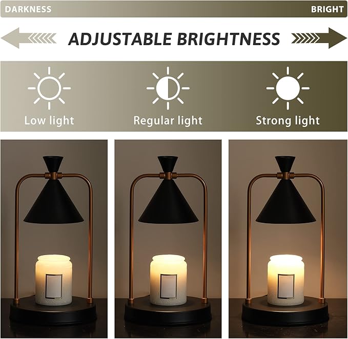 Candle Warmer Lamp with Timer Dimmer, Birthday Gifts for Women Mom, House Warming Gifts New Home Room Decor, Plug-in Operated Wax Melt Warmer for Scented Jar Candles (Black)