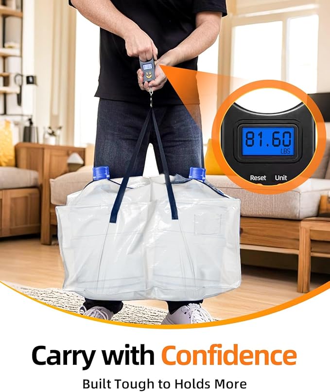 6 Pack Extra Large Moving Bags, Heavy Duty Packing Bags with Zippers and Handles for Space Saving, Clothes Storage, College Essentials, Travel, Clear