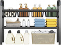 Under Sink Organizer and Storage,2 Tier Expandable Organization and Storage with 4 Panels and 4 Baskets,Cabinet Organizer,Under Sink Shelf,for Kitchen,Bathroom,Laundry Pantry Cabinet,Black