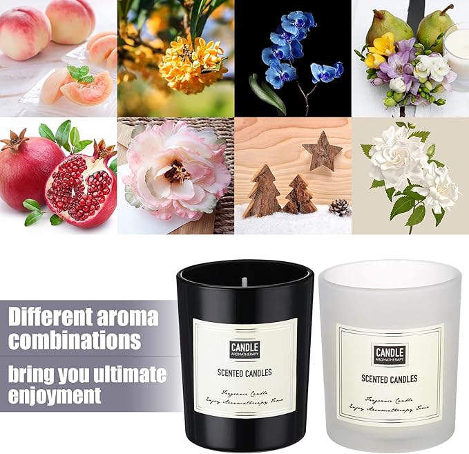 MTLEE 24 Pcs Candles for Home Scented Aromatherapy Jar Candle Gift for Women Bulk 8 Long Lasting Aromatherapy Jar Soy Wax Candle Gift for Christmas Birthday Employee(Elegant Style,Fresh Scent)