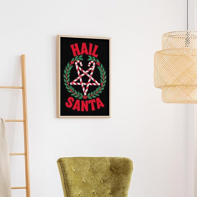 AIVKIEJK Diamond Painting Kits for Adults - Hail Santa Christmas Painting DIY 5D Full Drill Diamond Dots Paintings with Diamonds Gem Art and Crafts Home Decor 12"x16"