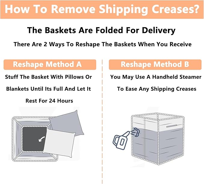 Large Capacity Storage Bins Closet Organizer System, 2PCS Fabric Storage Box with Steel Frame Stackable Shelf Storage Baskets Foldable Wardrobe Storage Box for Clothes Toys (Beige)