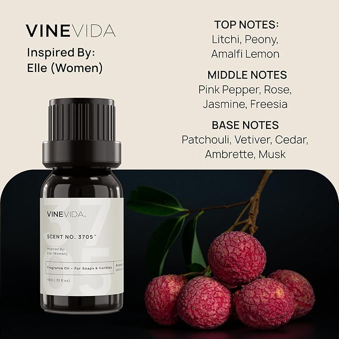 VINEVIDA [0.33 Oz] Inspired by: Elle (Women); Fragrance Oil for Candle Making and Soap Making - Premium Candle Scents for Soy Candles
